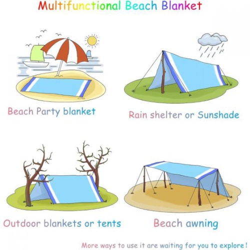 Blanket Extra Large Sandproof Waterproof Oversized Beach Mat Quick Drying Lightweight Picnic Blanket for Camping, Travel, Festivals, Hiking