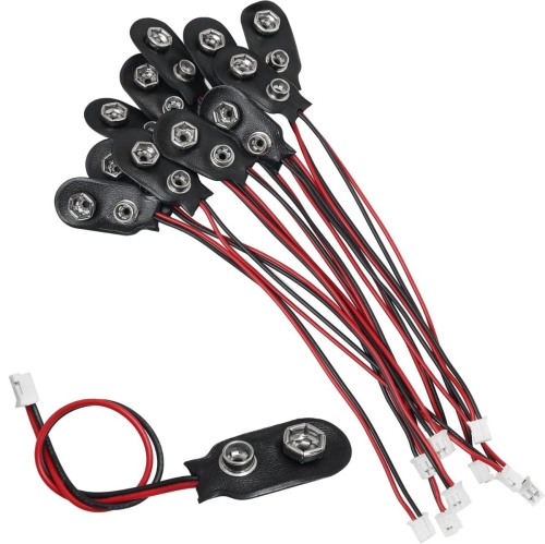 9V Battery Clip Connectors - Secure Power Connection with Durable Faux Leather Housing - Reliable Connector for Stable Power Transmission