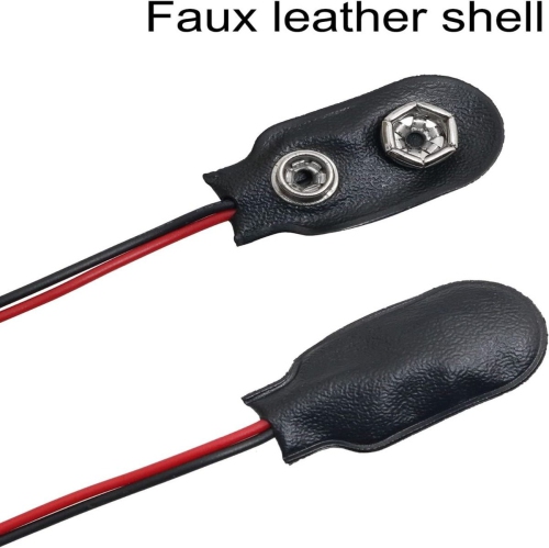 9V Battery Clip Connectors - Secure Power Connection with Durable Faux Leather Housing - Reliable Connector for Stable Power Transmission