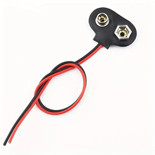 9V Battery Clip Connectors - Secure Power Connection with Durable Faux Leather Housing - Reliable Connector for Stable Power Transmission