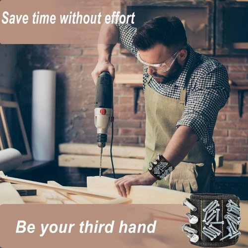 Bracelet magnétique - Cadeaux pour hommes - Gadgets Cadeau pour hommes - Outil Bracelet avec 15 aimants puissants, Meilleur outil Cadeaux pour papa