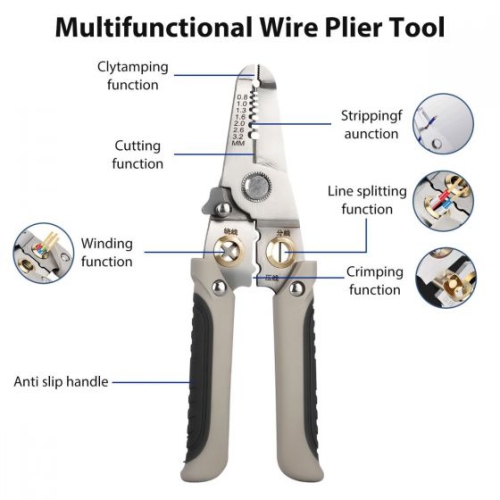 Multifunctional Wire Stripper Crimper Cable Cutter Pliers Crimping Tool