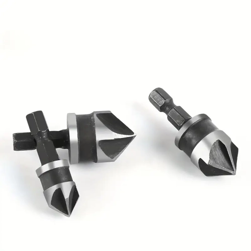 3pcs/Chamfering Tool Carbon Steel 90 Degree Hexagonal Shank Three-pcs Set 12-19mm Woodworking Hole Opener Black Cobalt Drill