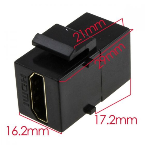 HDMI Keystone Jack Snap-in Insert 4K HDMI A Female to Female Coupler Adapter Black