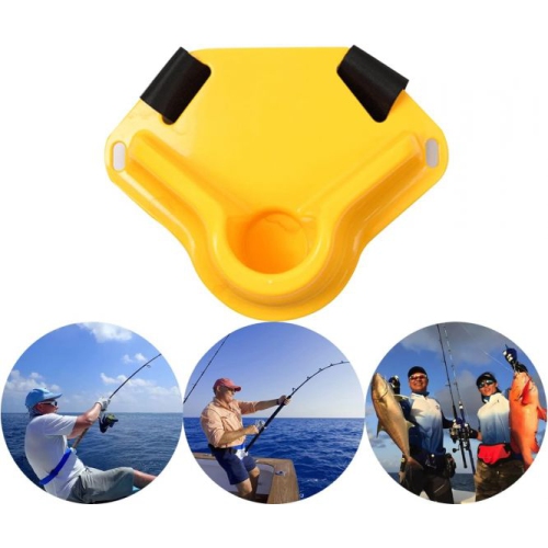 Fishing Rod Holder Belt with Rod Holder for Hands Free Fishing on Boats, Boat Adjustable Waist Gimbal Belt Fishing Pole Belt for Saltwater or