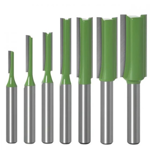 7pcs Router Bit 6mm 1/4 Shank Single,Double Flute Straight Bit Milling Cutter