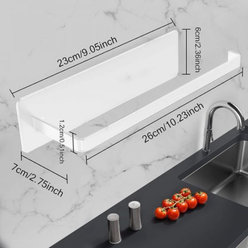 Self-Adhesive Metal Kitchen Tissue Paper Roll And Towel Bar Wall Hanging Towel Rack | White