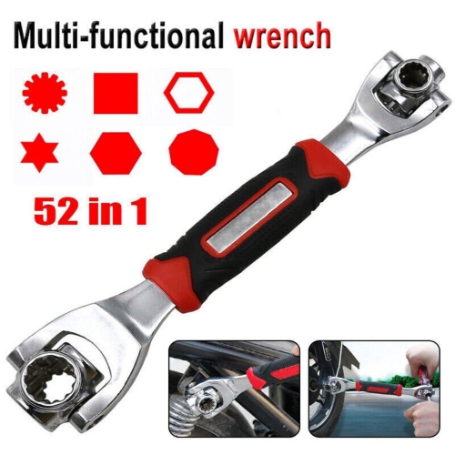 1 Pcs Spanner Socket Wrench, Multifunction Universal Wrench Socket Wrench Multifunction Wrench Tool with 360 Degree Rotating Head, Spanner Tool for