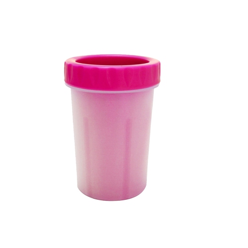 Dog Foot Cleaner Pet ware Portable Dog Paw Cleaner, Portable Pet Paw Quick Washer Cup with Soft Silicone Bristles - Pink