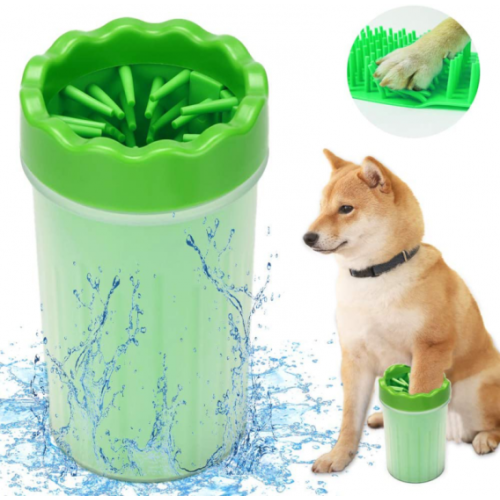 Dog Paw Washing Cup Pet Paw Cleaner Portable Dog Paw Washer with Soft Silicone Bristles for Quickly Cleaning - Green