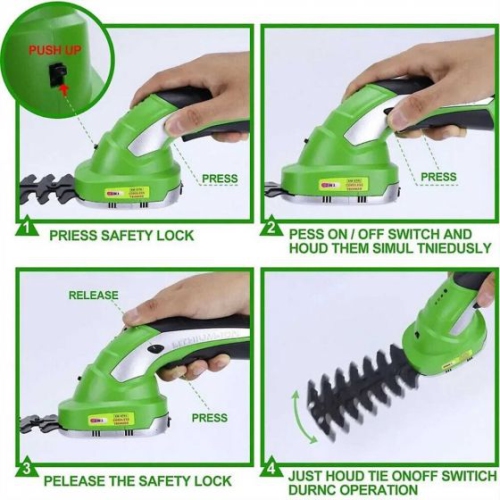 Hedge Trimmer & Cordless Grass Shear-2 in 1 Handheld Grass Trimmer