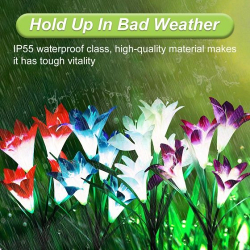 Lily Solar Flower Lights – High-Quality, Waterproof with Auto On/Off and Colorful LED