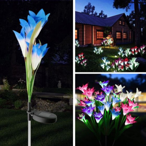 Lily Solar Flower Lights – High-Quality, Waterproof with Auto On/Off and Colorful LED