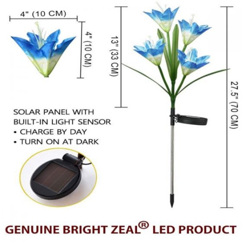 Lily Solar Flower Lights – High-Quality, Waterproof with Auto On/Off and Colorful LED