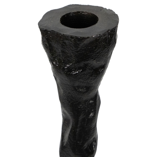 Slim Hammered Metal Taper Candle Holders - 16" - Black - Set of 2