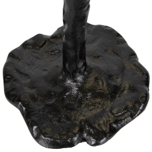 Slim Hammered Metal Taper Candle Holders - 16" - Black - Set of 2