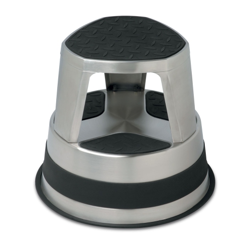 BLACKCOMB Stainless Steel Rolling Step Stool