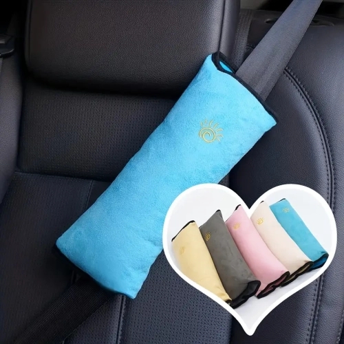 Car Seat Belt Cushion Pad for Kids - Comfortable Sleeping Travel Pillow and Neck Support, Right Side Placement, Universal Fit Safety Belt Cover for