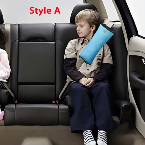 Car Seat Belt Cushion Pad for Kids - Comfortable Sleeping Travel Pillow and Neck Support, Right Side Placement, Universal Fit Safety Belt Cover for