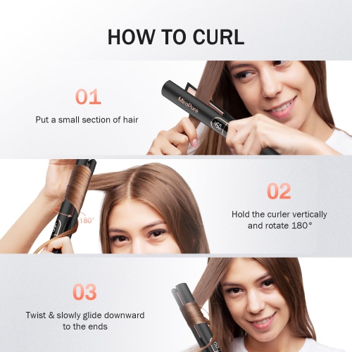 Fer à lisser MiroPure Titanium plates avec chaleur 15S, fer à cheveux à ions négatifs en céramique HGM professionnel, double tension pour femmes