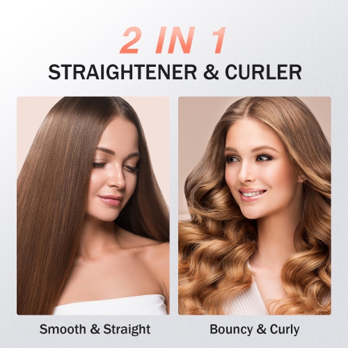 Fer à lisser MiroPure Titanium plates avec chaleur 15S, fer à cheveux à ions négatifs en céramique HGM professionnel, double tension pour femmes