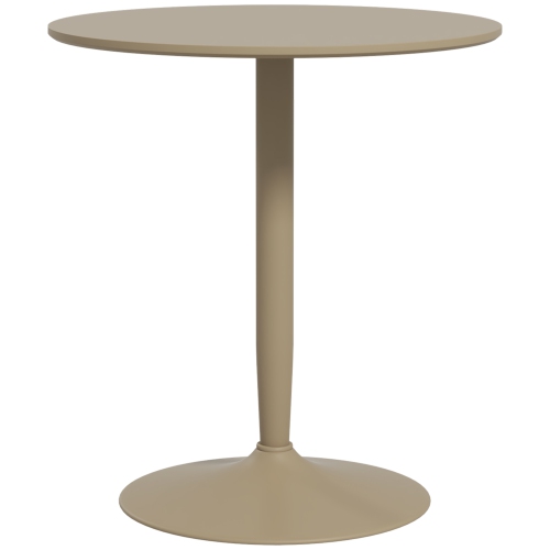 HOMCOM Round Dining Table for 2, Modern Kitchen Table with Painted Top and Steel Base for Living Room, Dining Room, Light Brown