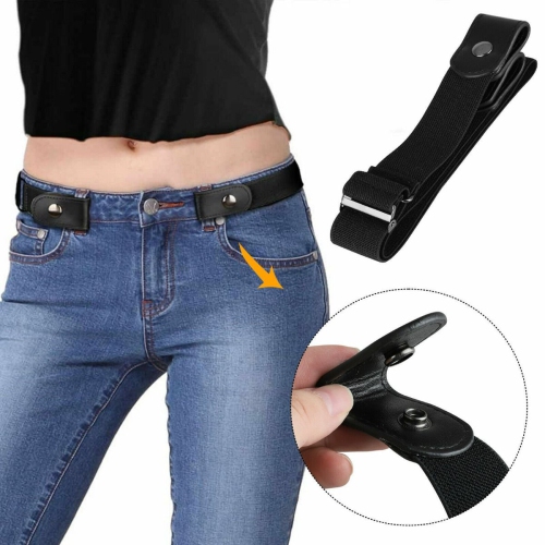ISTAR Elastic Waistband Belt, Adjustable Waist Elasticity For Pants For Women And Men, Adjustable Belt For Pregnancy Pants, Adjustable Alloy Button