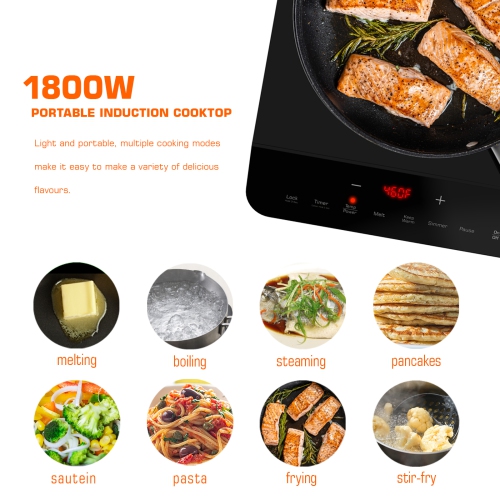 Empava 11-in Portable Single Heating Element 1800-W Countertop Induction Cooktop in Black 120-V(EMPV-11EC06)