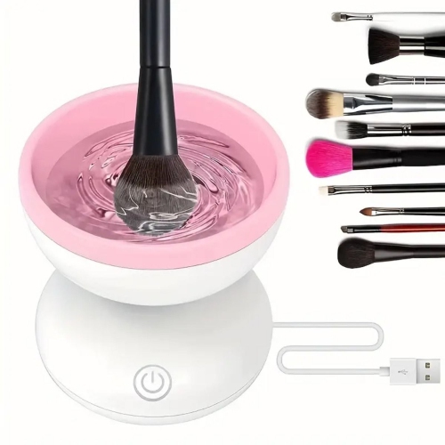 New Upgrade Electric Makeup Brush Cleaner Machine Automatic Silicone Brush Cleaner Beauty Blender Cleanser For Beauty Makeup Brushes