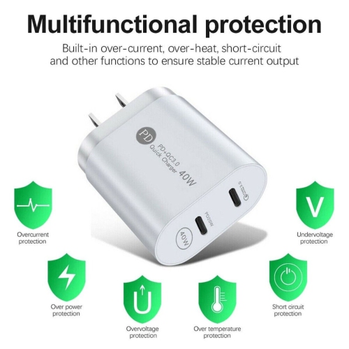 40W PD Fast Charger Adapter: For Rapid Charging of Smartphones and Tablets