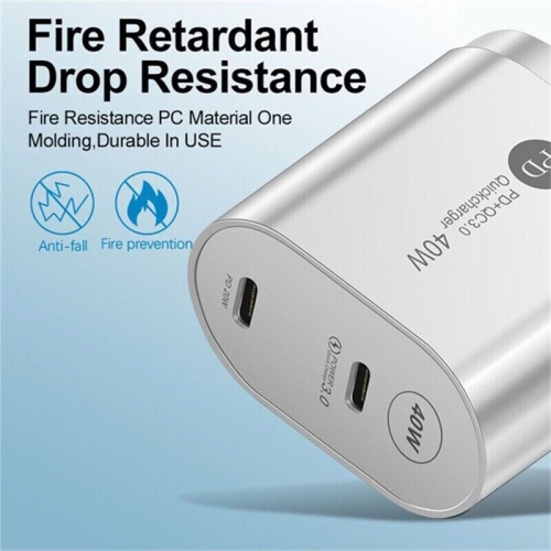 40W PD Fast Charger Adapter: For Rapid Charging of Smartphones and Tablets