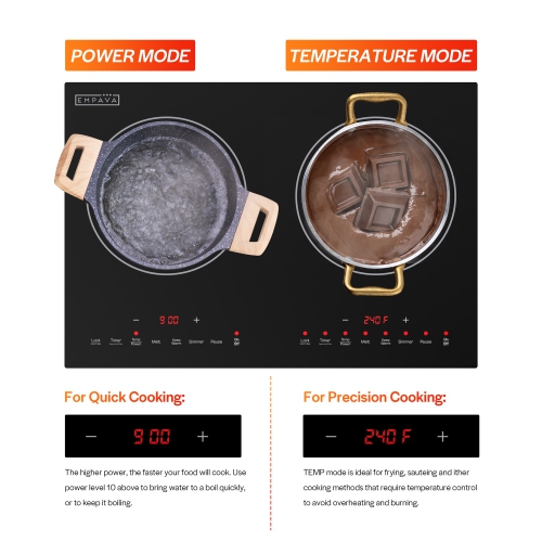 13-in Portable Dual Heating Elements 1800-W Built-in Induction Cooktop 120-V(EMPV-13EC09)