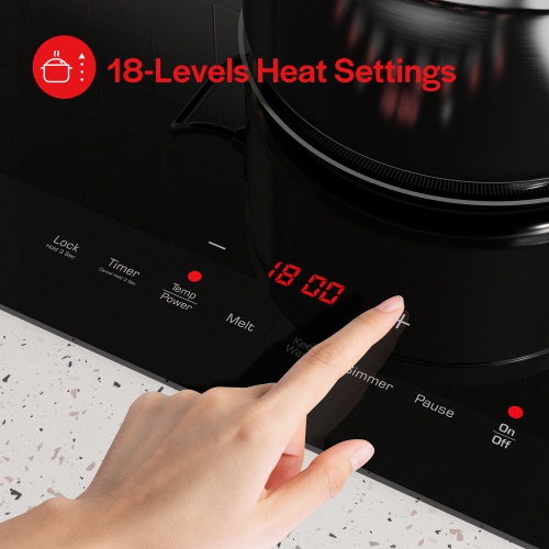 13-in Portable Dual Heating Elements 1800-W Built-in Induction Cooktop 120-V(EMPV-13EC09)