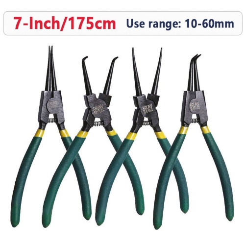 4pcs Circlip Pliers, 7 Inch, Inward Curved Straight Snap Ring, Circlip Plier Tool