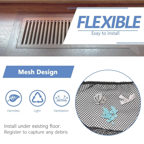 Floor Register Vent Cover Filter Net - Easy Installation & Deep Mesh Design Catches Toys Snacks Pet Hair and Pet Food