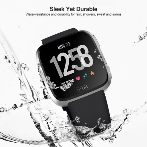 Fitbit Versa Band-White - Replacement Band A stainless steel buckle and a silicone fastener ring can help to keep the band from coming loose