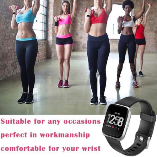 Fitbit Versa Band-White - Replacement Band A stainless steel buckle and a silicone fastener ring can help to keep the band from coming loose