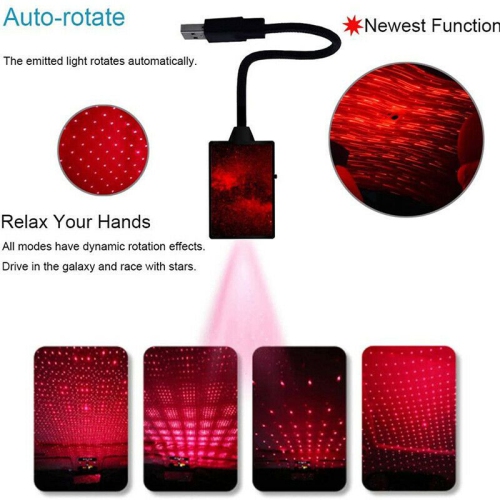 USB Car Interior Roof Atmosphere Starry Sky Lamp LED Projector Star Night Light