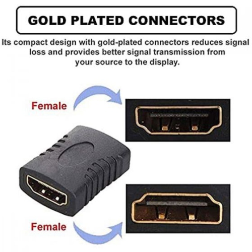 Female to Female Connector 1080p Coupler Adapter Joiner Extender for Computer, Media Player, Blu-ray Player, Ultra HD TV, Monitor, Projector with