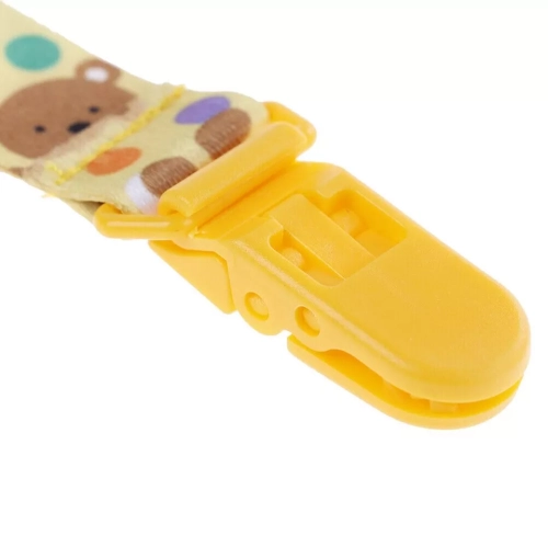 Baby clip pacifier holder ,Dummy Clips, Baby Pacifier Chain, Holder, Straps, Teething Clips, Adjustable for Babies and Girls, Unisex - Yellow