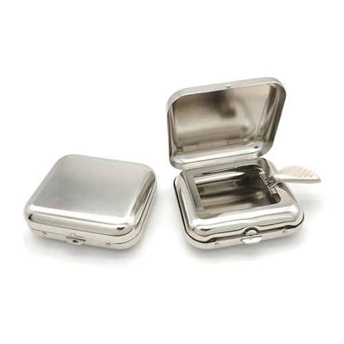 Ashtray Metal Square Pocket Ashtray Metal Ash Tray Pocket Ashtrays with Lids Portable Ashtray