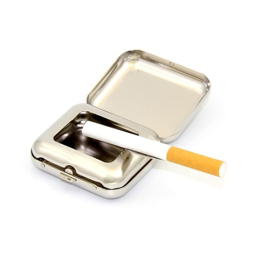 Ashtray Metal Square Pocket Ashtray Metal Ash Tray Pocket Ashtrays with Lids Portable Ashtray