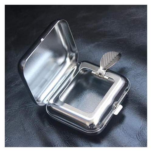 Ashtray Metal Square Pocket Ashtray Metal Ash Tray Pocket Ashtrays with Lids Portable Ashtray