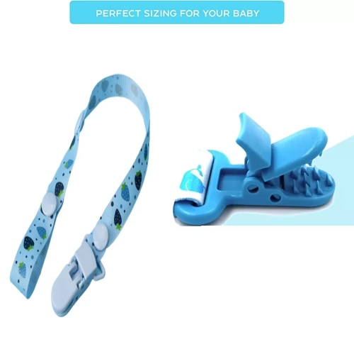 baby clip pacifier holder, Baby Elderly Adult Adjustable Assorted Colour Bib Clip Neck Strap Napkin Clip Lanyard -Sky Blue