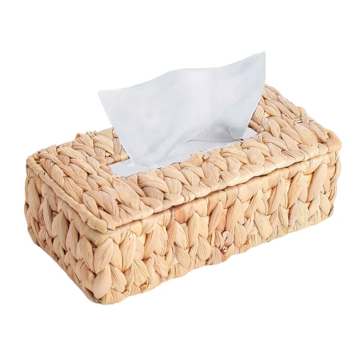 Jessar - Set of 2 Tissue Box Covers, Made of Water Hyacinth