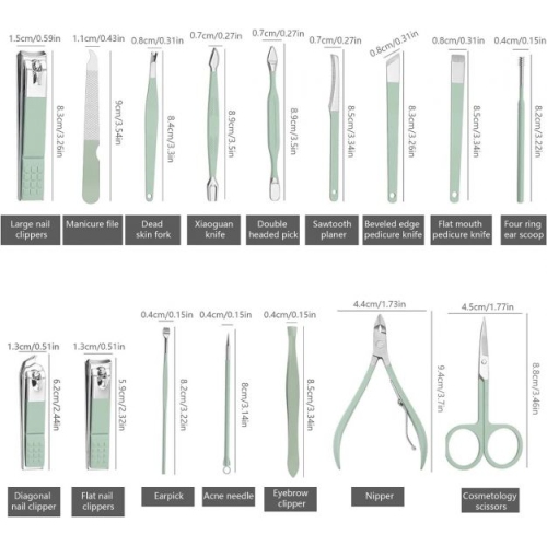 Nail Clippers set, 16 in 1 Nail Clippers Pedicure Manicure Set Beauty Tool with Portable Holding Bag Case for Adult Travel or Home