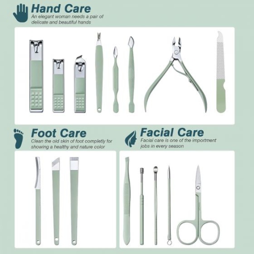 Nail Clippers set, 16 in 1 Nail Clippers Pedicure Manicure Set Beauty Tool with Portable Holding Bag Case for Adult Travel or Home