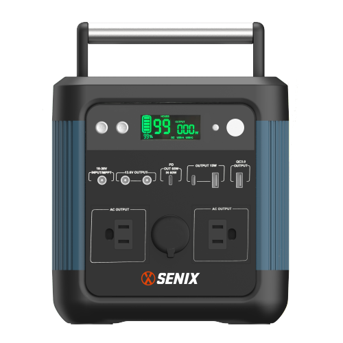 Image 1 of 8.. SENIX 600W Portable Power Station, 1200W Peak, 518Wh Li-ion Battery, Solar-Ready Backup for Home, Camping & Emergencies, Fast Charging USB & AC