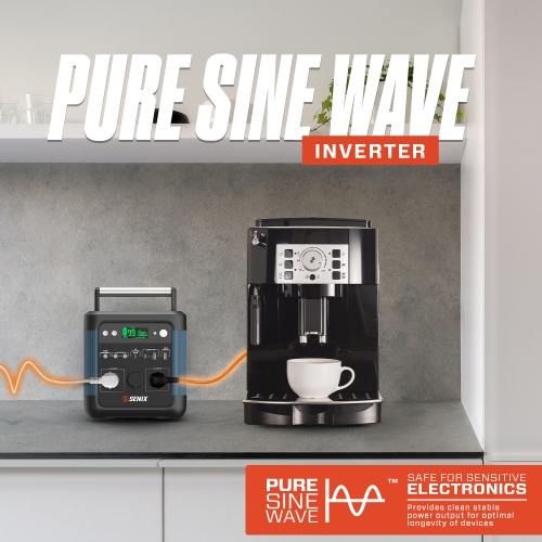 SENIX 600W Portable Power Station, 1200W Peak, 518Wh Li-ion Battery, Solar-Ready Backup for Home, Camping & Emergencies, Fast Charging USB & AC