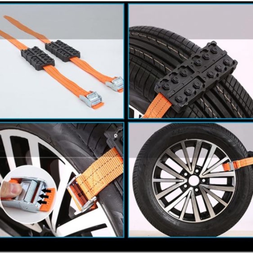 2pcs sangles de chaîne de pneus d'urgence boue de neige traction dispositif d'évacuation d'auto-secours traction